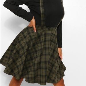 Plus Plaid Pinafore Skirt